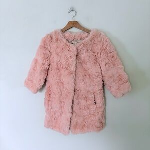 Vintage rabbit fur jacket in blush/pink M